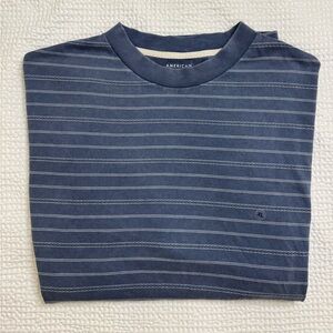 American Eagle Outfitters Navy Striped Oversized Top